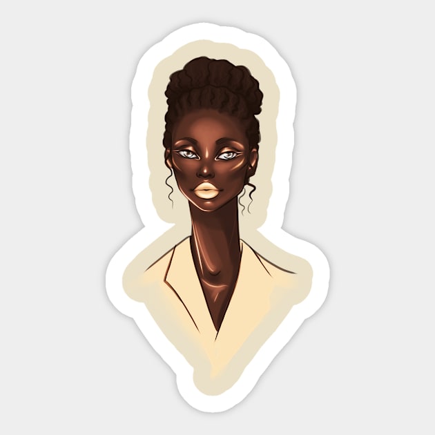 Black Girl Melanin Magic Peach Bun Sticker by Ebony Rose 